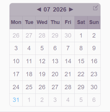 Calendar screenshot