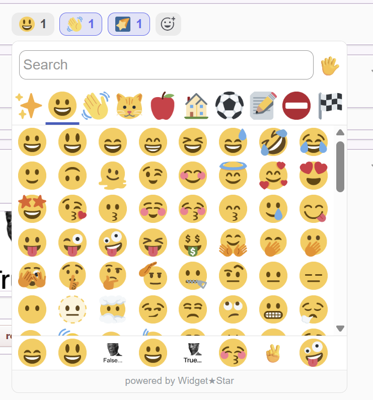 Reactions screenshot
