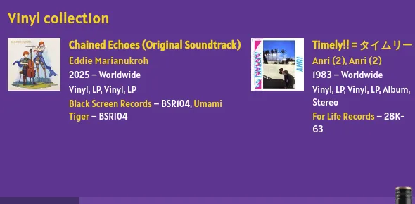 Discogs Collection screenshot