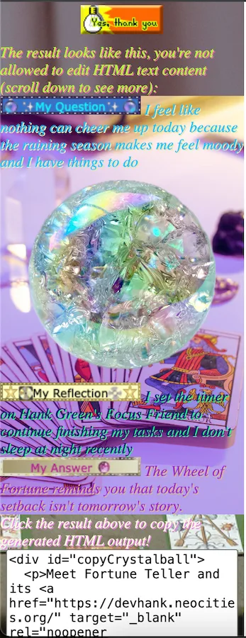 devHANk's Crystal Ball screenshot